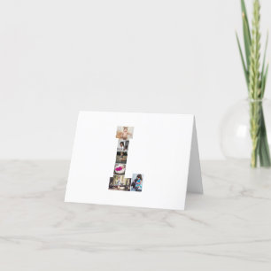 Black and White Letter L Photo Collage Holiday Card