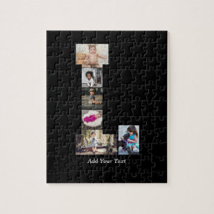 Black and White Letter L Photo Collage Jigsaw Puzzle