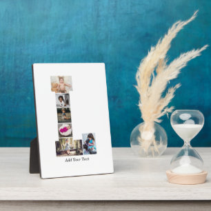 Black and White Letter L Photo Collage Plaque