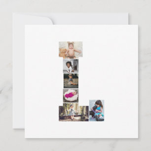 Black and White Letter L Photo Collage Thank You Card