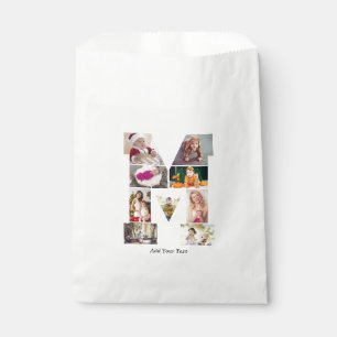 Black and White Letter M Photo Collage Favour Bag