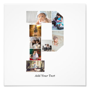 Black and White Letter P Photo Collage Print