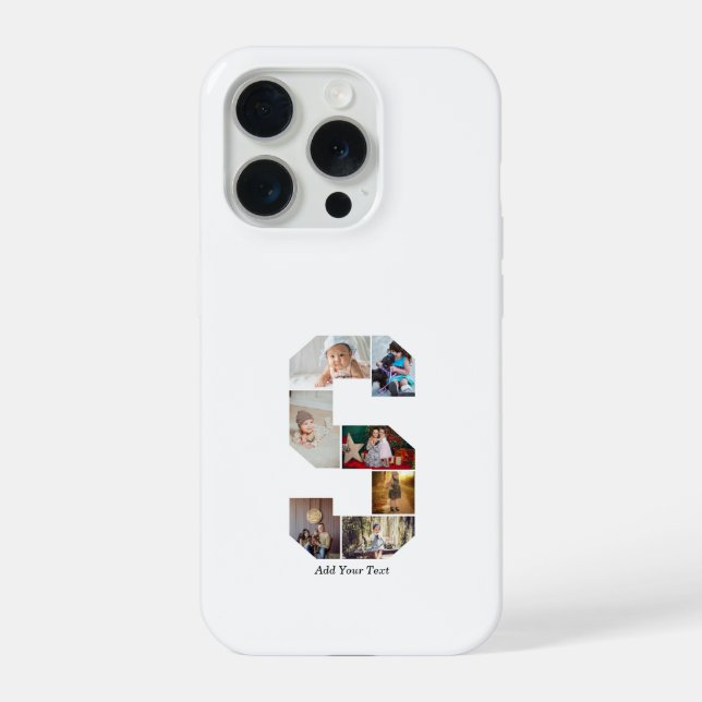 Black and White Letter S Photo Collage iPhone Case (Back)