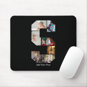 Black and White Letter S Photo Collage Mouse Pad