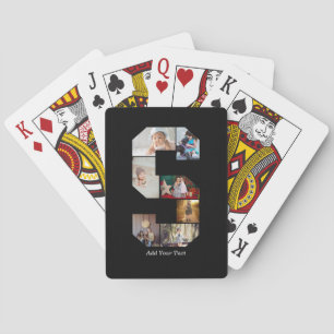 Black and White Letter S Photo Collage Playing Cards