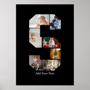 Black and White Letter S Photo Collage Poster