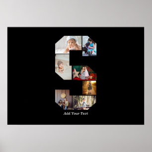 Black and White Letter S Photo Collage Poster