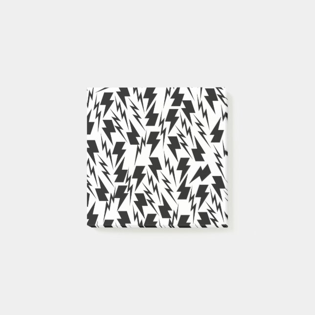 Black and White Lightning Classic Back-to-School  Post-it Notes (Front)