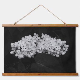 Black and White Lilacs Floral Photography   Hanging Tapestry