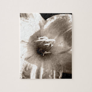 Black and White Lily Photograph Jigsaw Puzzle