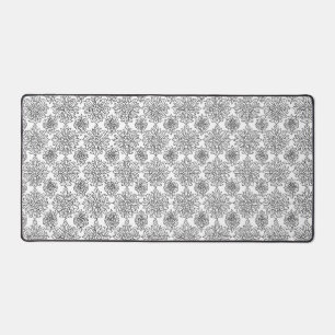 Black and White Line Art Mum Flower Desk Mat