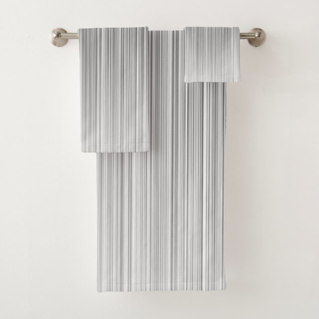 Black and White Line Design Bath Towel Set (Insitu)