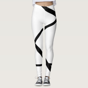Black and white line modern minimalist  leggings