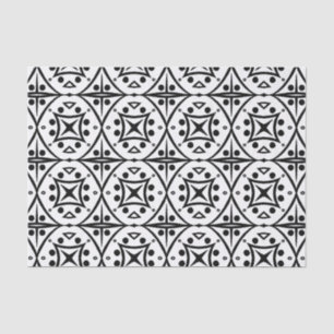 Black and White Line Tile Pattern Gift Tissue Paper