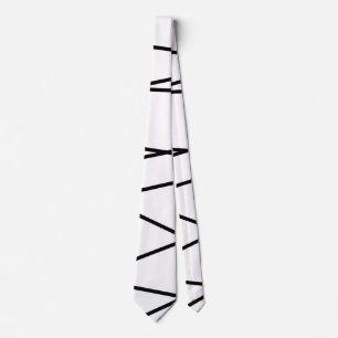 Black and White Linear Geometric Tie