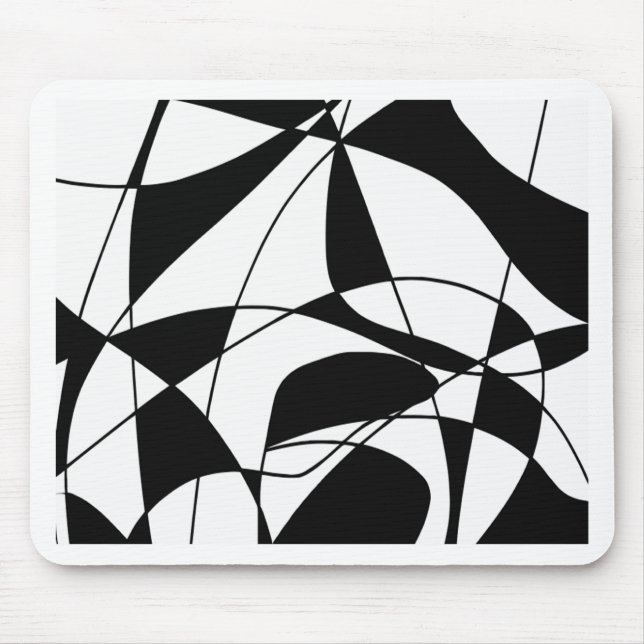 Black and White lines, block colour print pattern Mouse Pad (Front)