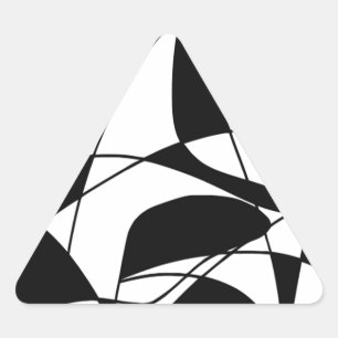 Black and White lines, block colour print pattern Triangle Sticker
