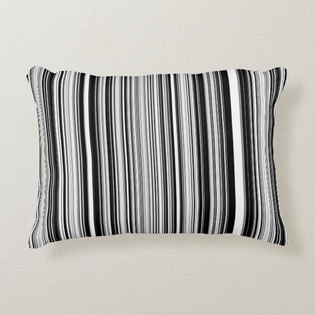 Black And White Lines Decorative Cushion (Front)