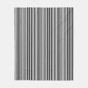 Black And White Lines Fleece Blanket