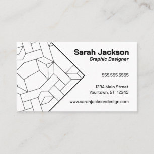 Black and White Lines Graphic Artist Designer Business Card