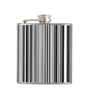 Black And White Lines Hip Flask