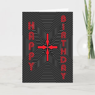Black and white lines Maze birthday card