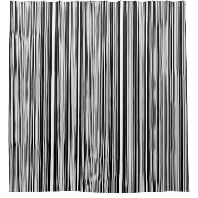 Black And White Lines Shower Curtain (Front)