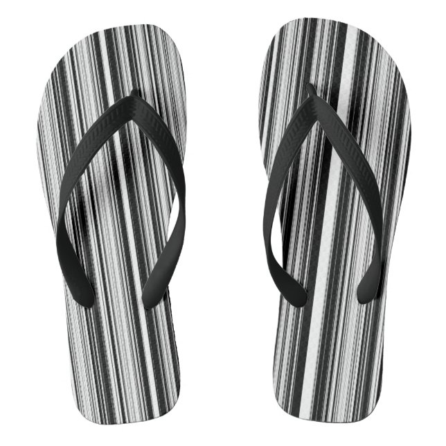 Black And White Lines Thongs (Footbed)