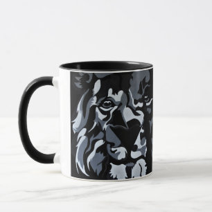 Black and White Lion Mug