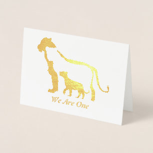 Black and White Lions Foil Card