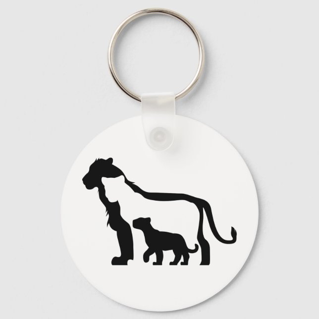 Black and White Lions Key Ring (Front)