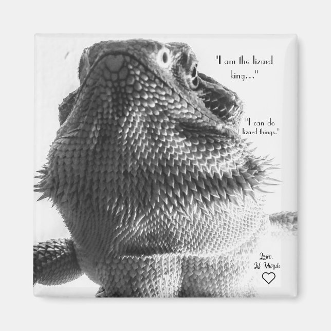 Black and White Lizard Magnet (Front)
