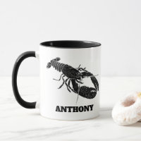 Black and White Lobster Personalised