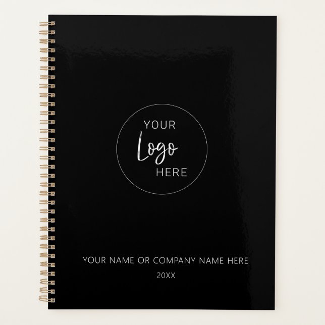 Black and White Logo  Minimalist Business Planner (Front)