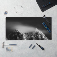 Black and white long exposure of clouds mountains