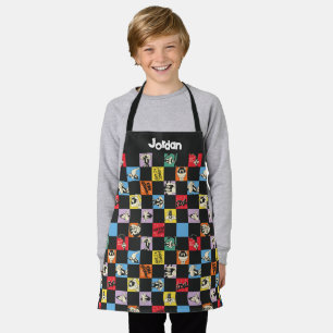 Black and White LOONEY TUNES™ in Colourful Chequer Apron