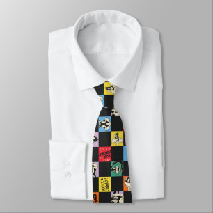 Black and White LOONEY TUNES™ in Colourful Chequer Tie