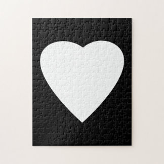 Black and White Love Heart Design. Jigsaw Puzzle