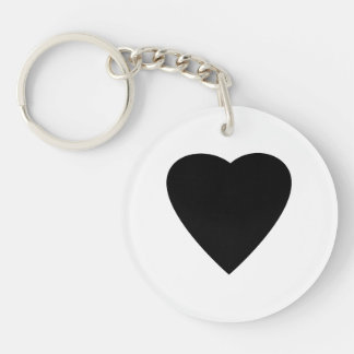 Black and White Love Heart Design. Key Ring