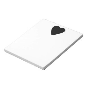 Black and White Love Heart Design. Notepad