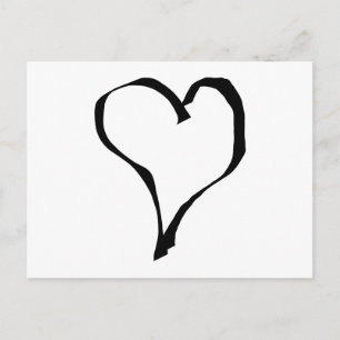 Black and White Love Heart Design. Postcard