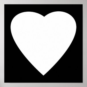 Black and White Love Heart Design. Poster