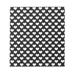 Black And White Love Hearts Notepad
