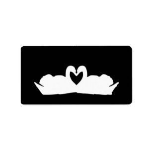 Black And White Love Swans Gft Labels