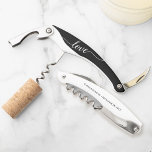 Black and White Love Thank You Wedding Favour  Corkscrew<br><div class="desc">Elegance Meets Functionality: Personalised Black & White Love Corkscrew Your wedding day is a celebration of love, and what better way to express your appreciation to your guests than with a personalised keepsake? The Black & White Love Thank You Wedding Favour Waiter's Corkscrew combines elegance with functionality, making it a...</div>