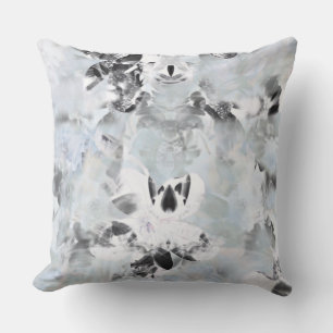 Black and white luxurious abstract modern art cushion