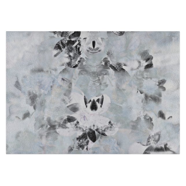 Black and white luxurious abstract modern art cutting board (Front)