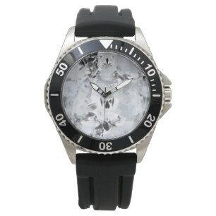 Black and white luxurious abstract modern art watch