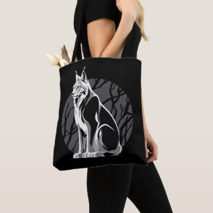 Black And White Lynx Tote Bag