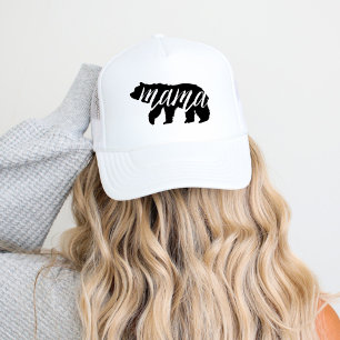 Black and White Mama Bear Trucker Hat